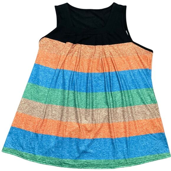 Colorful Women’s Striped Rainbow Tank Top Size Large EUC - Picture 1 of 6